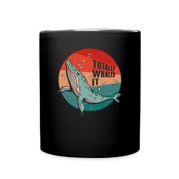 Totally Whaled It Blue Beluga Cachalot Whale - Full Colour Mug - black - Front
