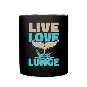Live Love Lunge Blue Beluga Cetacea Cachalot - Mug uni - noir - Devant