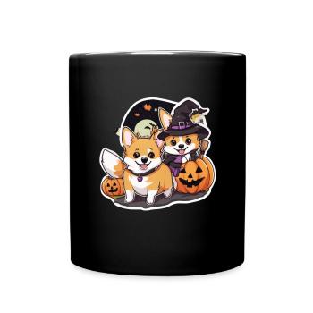 Corgi Corgi Dog Corgi Halloween Corgis - Full Colour Mug - black - Front