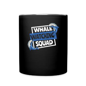 Équipe d'observation des baleines Béluga bleu Cétacé Baleine - Mug uni - noir - Devant