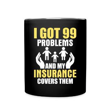 Funny insurance broker - Full Colour Mug - black - Front