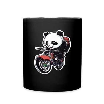 Panda Fahrrad Fahrrad Panda - Tasse einfarbig - Schwarz - Vorne