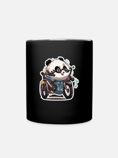 Panda Bike Panda Pandas Panda Ours - Mug uni - noir