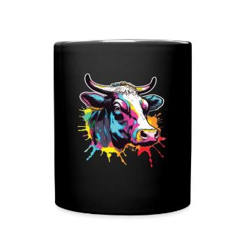 Cow Cows Cow Head Agriculture Farmer - Full Colour Mug - black - Front