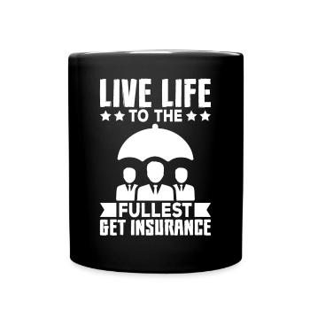 Funny insurance broker - Full Colour Mug - black - Front