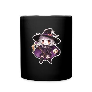 Hexe Hexen Kostüm Hexen Hut Hexe Halloween - Tasse einfarbig - Schwarz - Vorne