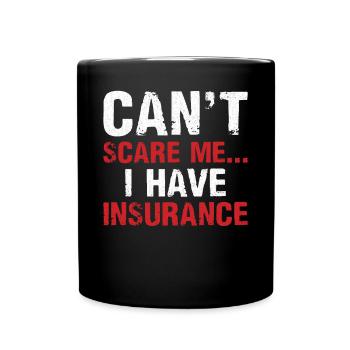 Funny insurance broker - Full Colour Mug - black - Front