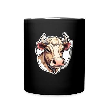 Cow Cows Cow Head Agriculture Farmer - Full Colour Mug - black - Front