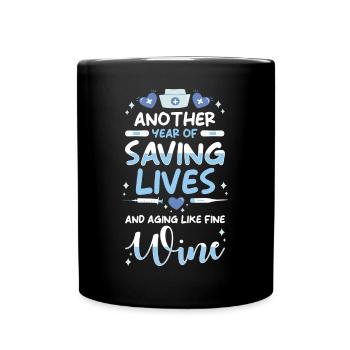 Nurse Birthday Gift - Full Colour Mug - black - Front