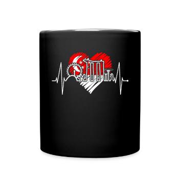 Singapore Skyline Heartbeat Asia I Love Singapore - Mug uni - noir - Devant