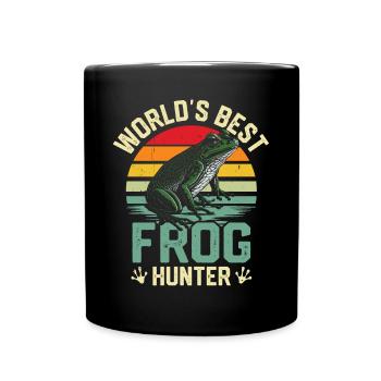 Worlds Best Frog Hunter Toad Amphibian Retro Herpe - Full Colour Mug - black - Front