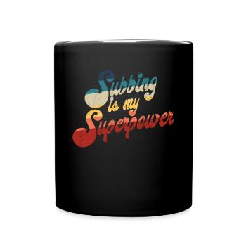 Subbing ist mein Supermacht Retro Sub -Lehrer - Tasse einfarbig - Schwarz - Vorne