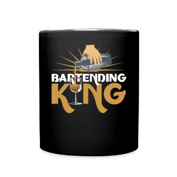 Bartending King - Tasse einfarbig - Schwarz - Vorne