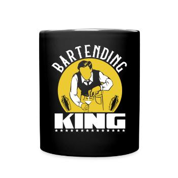 Bartending King - Tasse einfarbig - Schwarz - Vorne