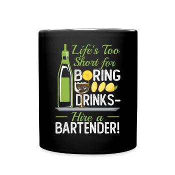 Boring Drinks - Tasse einfarbig - Schwarz - Vorne