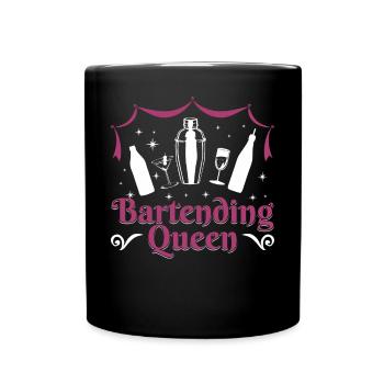 Bartending Queen - Tasse einfarbig - Schwarz - Vorne