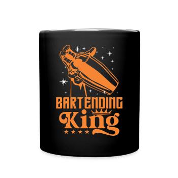Bartending King - Tasse einfarbig - Schwarz - Vorne