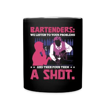 Verser des shots - Mug uni - noir - Devant