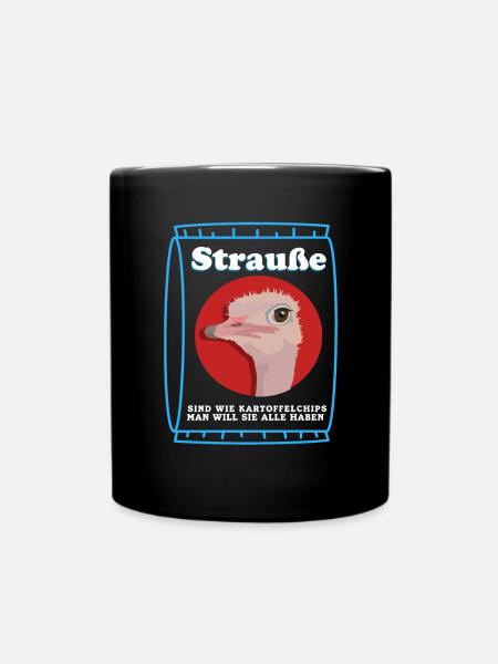 Strauß Vogel | Strauße Straußenliebhaber Geschenk - Tasse einfarbig - Schwarz