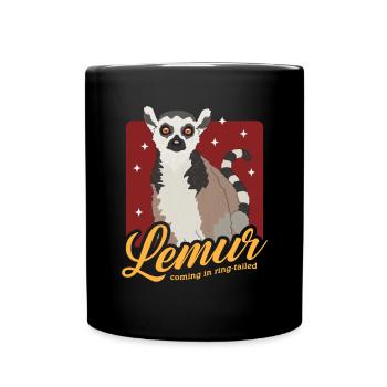 Lémurien à queue annelée cadeau - Mug uni - noir - Devant