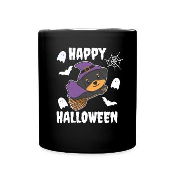 Rottweiler Happy Halloween Witch Kids Witches - Full Colour Mug - black - Front
