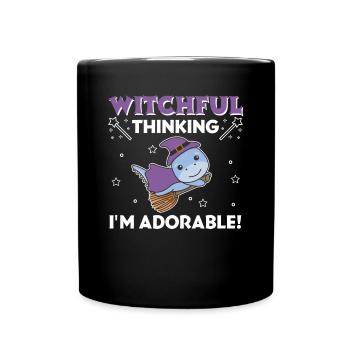 Dino Halloween Witch Witches I'm Adorable - Full Colour Mug - black - Front