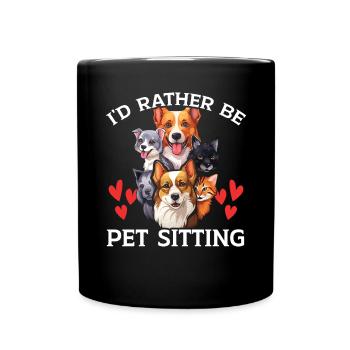 Pet Sitting Pet Lover Dog Walking Dog Sitter - Full Colour Mug - black - Front