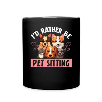 Pet Sitting Pet Lover Dog Walking Dog Sitter - Full Colour Mug - black - Front