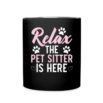 Pet Sitting Pet Lover Dog Walking Dog Sitter - Full Colour Mug - black - Front