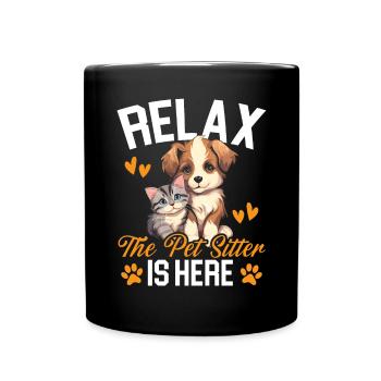 Pet Sitting Pet Lover Dog Walking Dog Sitter - Full Colour Mug - black - Front