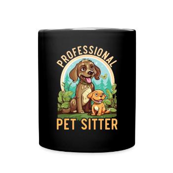 Pet Sitting Pet Lover Dog Walking Dog Sitter - Full Colour Mug - black - Front