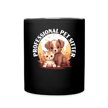 Pet Sitting Pet Lover Dog Walking Dog Sitter - Full Colour Mug - black - Front