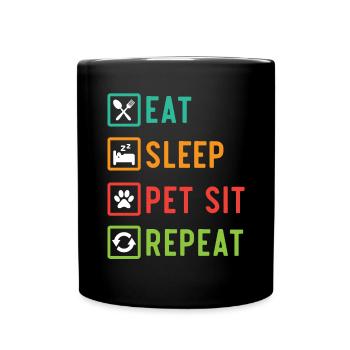 Pet Sitting Pet Lover Dog Walking Dog Sitter - Full Colour Mug - black - Front