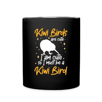 Ich bin ein Kiwi Vogel Neuseeland - Tasse einfarbig - Schwarz - Vorne