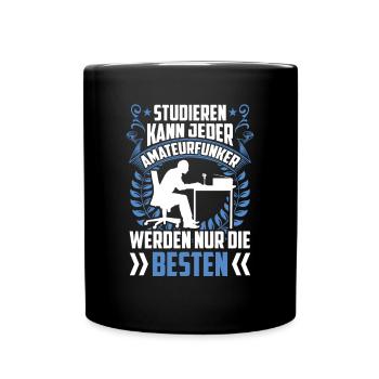 Nur die Besten werden Amateurfunker Hobbyfunker - Tasse einfarbig - Schwarz - Vorne