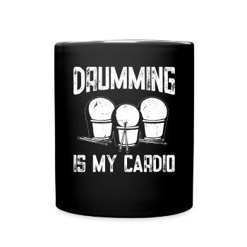 Cardio Drumming Gym Fitness Class Workout - Full Colour Mug - black - Front
