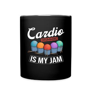Cardio Drumming Gym Fitness Class Workout - Full Colour Mug - black - Front
