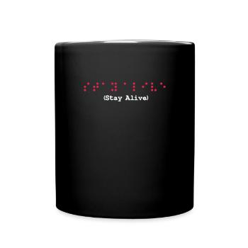 Braille Braille Blind Gift - Full Colour Mug - black - Front