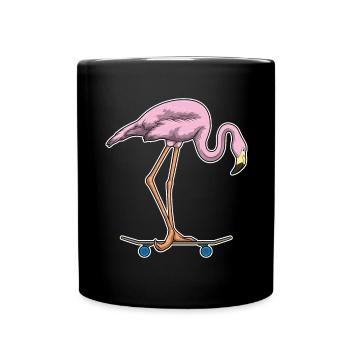 Flamingo Skater Skateboard - Tasse einfarbig - Schwarz - Vorne