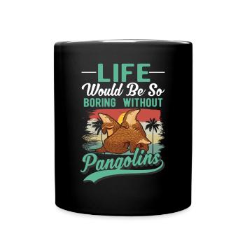Pangolin Geschenk Schuppentier - Tasse einfarbig - Schwarz - Vorne