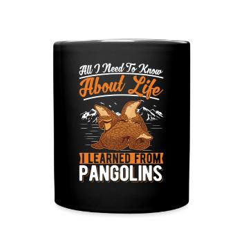 Pangolin Geschenk Schuppentier - Tasse einfarbig - Schwarz - Vorne