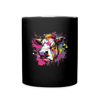 Cow Cows Cow Head Agriculture Farmer - Full Colour Mug - black - Front