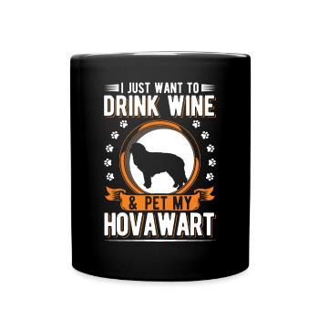 Hovawart et le vin - Mug uni - noir - Devant