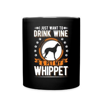 Whippet et lévrier - Mug uni - noir - Devant