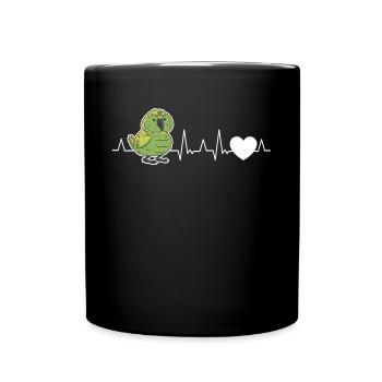 Kakapo Herzschlag Nachtpapagei - Tasse einfarbig - Schwarz - Vorne
