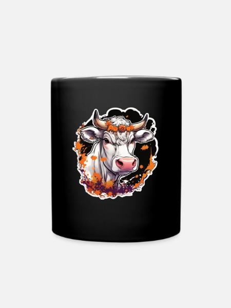 Kug Kuh Halloween Kuhschädel Kuh Kopf Kühe - Tasse einfarbig - Schwarz