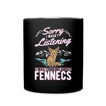 Fennek Geschenk Wüstenfuchs Fennec - Tasse einfarbig - Schwarz - Vorne