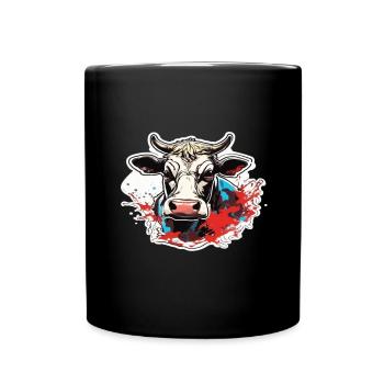 Cow Cow Skull Cows Agriculture Cow Head - Full Colour Mug - black - Front