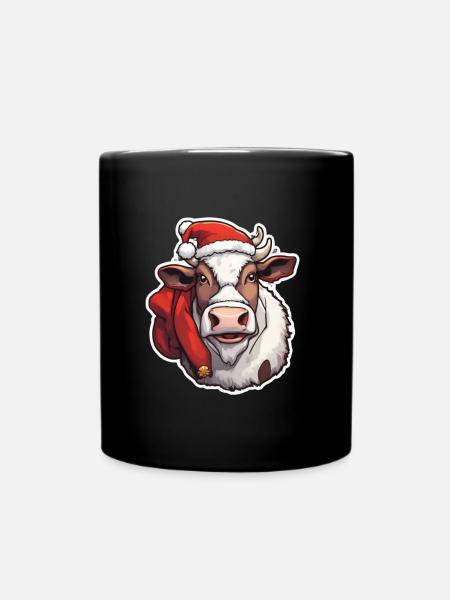 Vache Vache Crâne Vache Noël Vache laitière - Mug uni - noir
