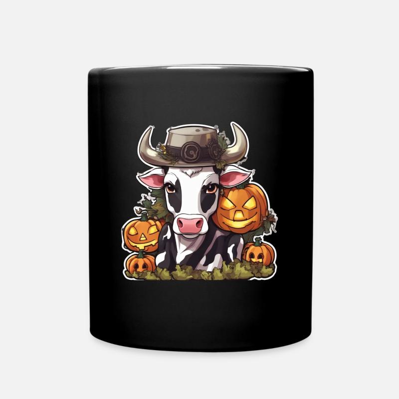 Vache Halloween Vache laitière Vaches Crâne de vache - Mug uni - noir